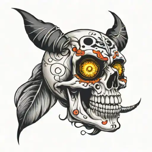 Skull Face One Eyeball Inside