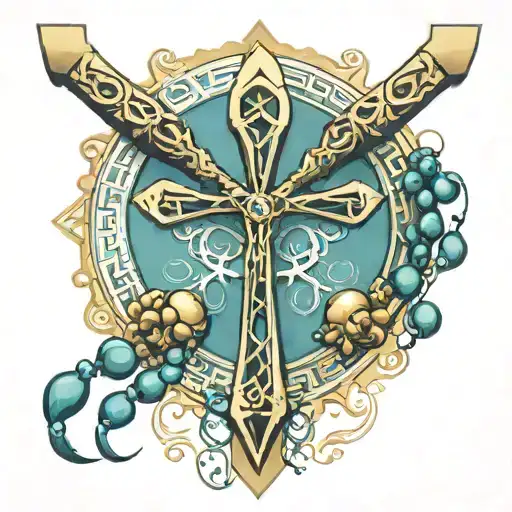 Ankh With Islamic Prayer Beads