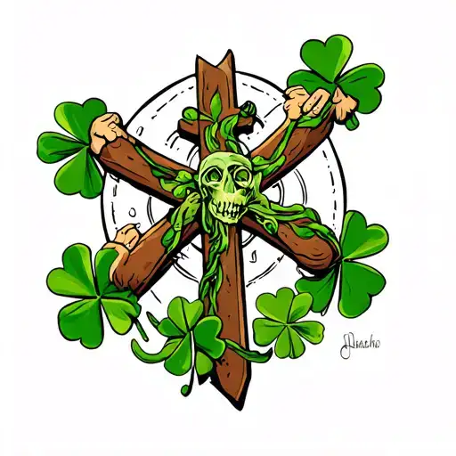 About Dead Dad With Clovers A Cross Year He Was Born Year He Died And For Men