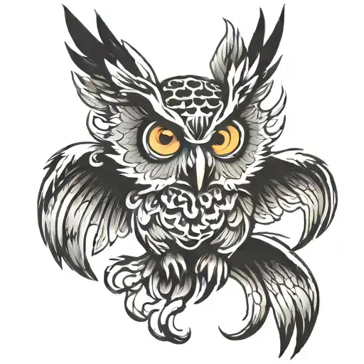 Demented Owl Flying