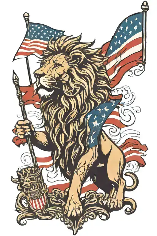 Lion And Flag Nationalism