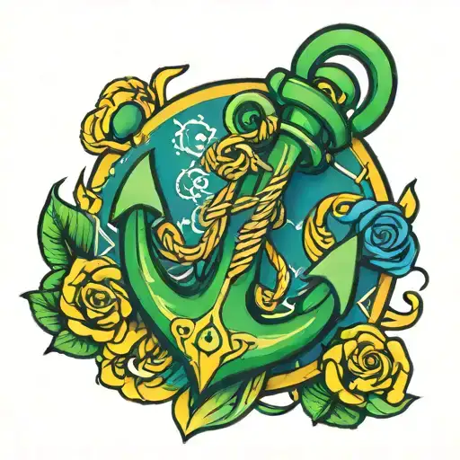 Anchor Color Green Yellow And Royal Blue