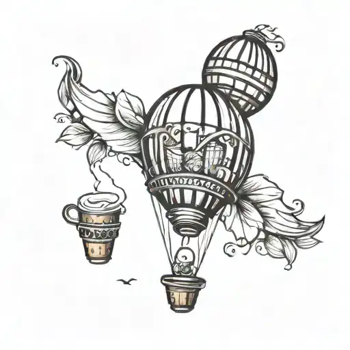 Hot Air Baloon And Coffee Bean
