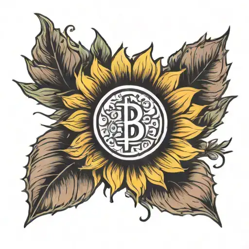 Sunflower With A Uk Penny