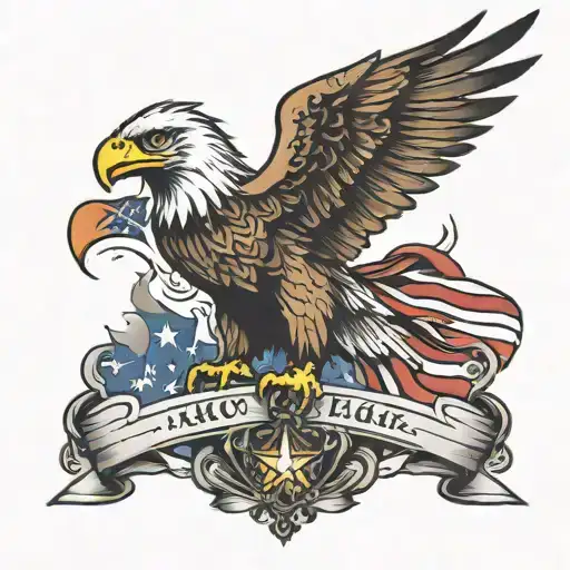Eagle And Flag