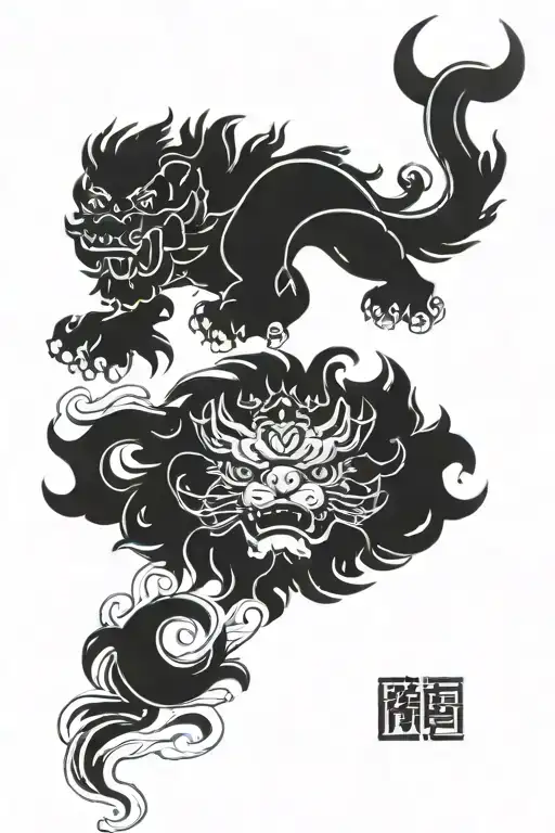 Inconspicous And Friendly Foo Dog Looking Sloped From The Top