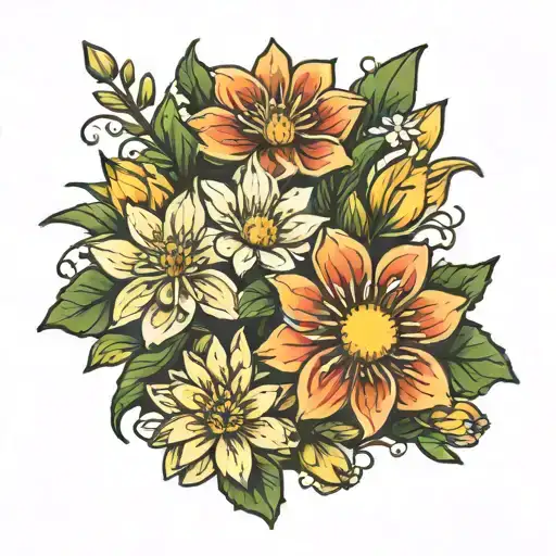 Daisy Water Lilly Narcissus Flower Bouquet