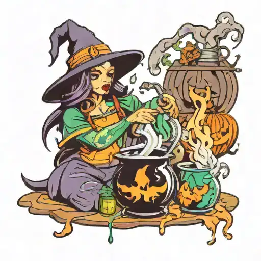 Witch Brewing Potions