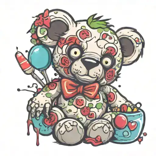 Zombie Teddy Bear With Lollies
