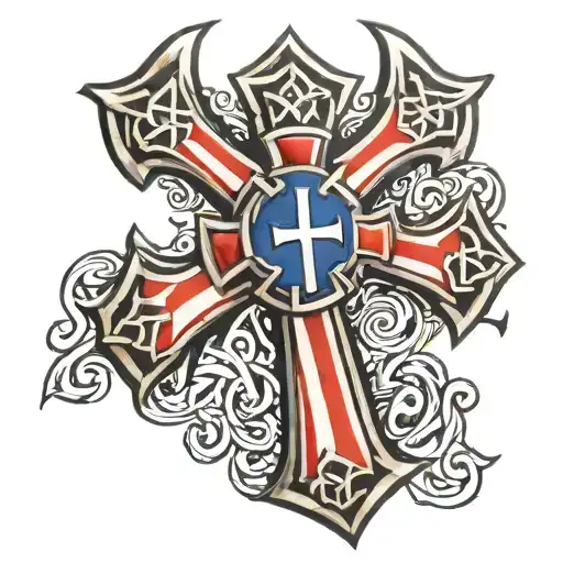 Celtic Cross Usa Flag
