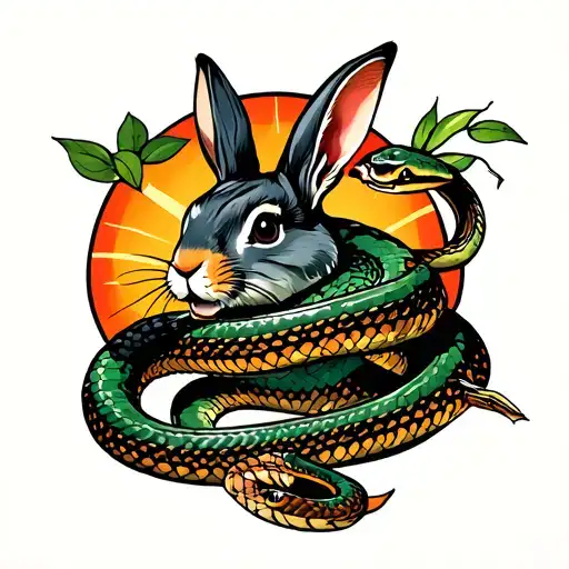 Rabbit Killing A Snake