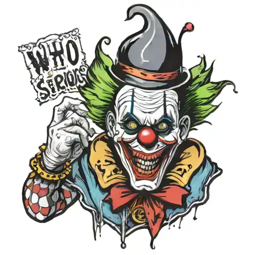 An Evil Psychic Clown With The Saying Why So Serious