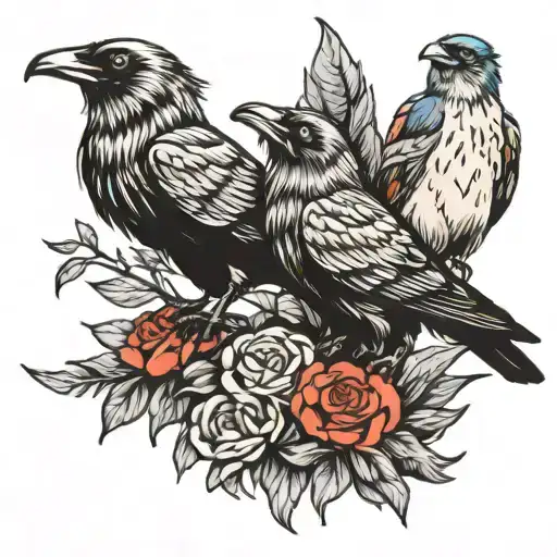 Scorpine And Crow Sitting