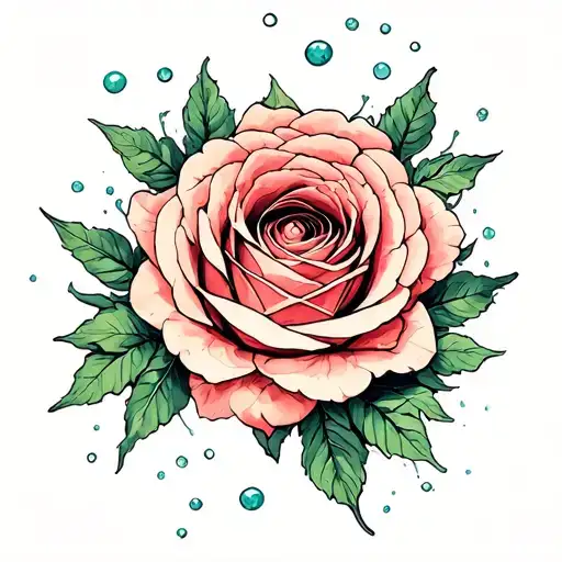 Realistic Briar Rose With Ghibli Soot Sprites Forming A Fantastical Scene