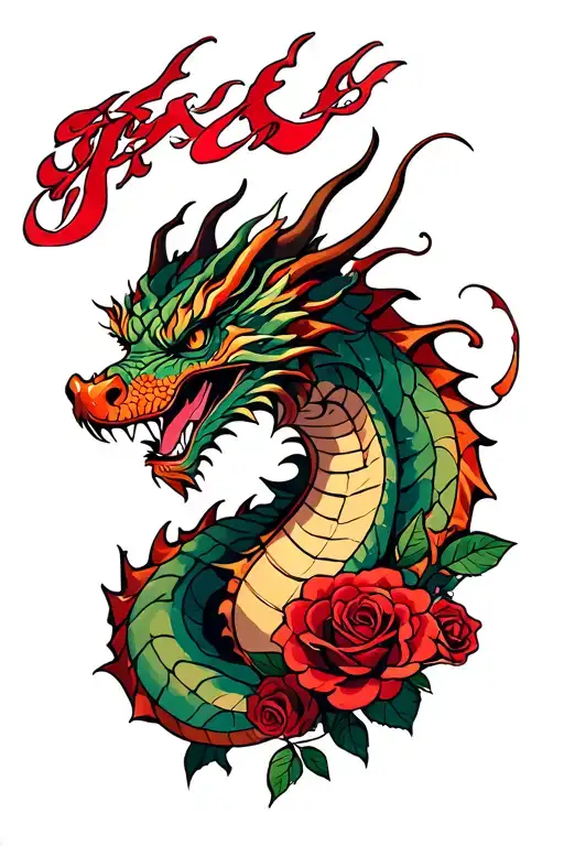 Dragon And Roses Blood