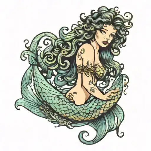 Mermaid With Curly Hair