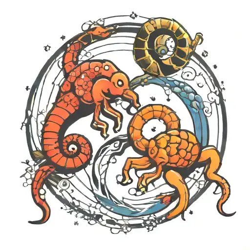Aries And Scorpio Constellation Intertwined Within