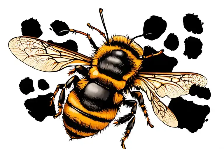 Bee Circled By Small Footprints