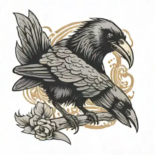 Crow Eating A Dead Animal