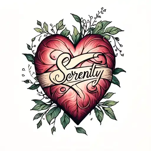 Serenity Name Inside Heart Symbolizing Love