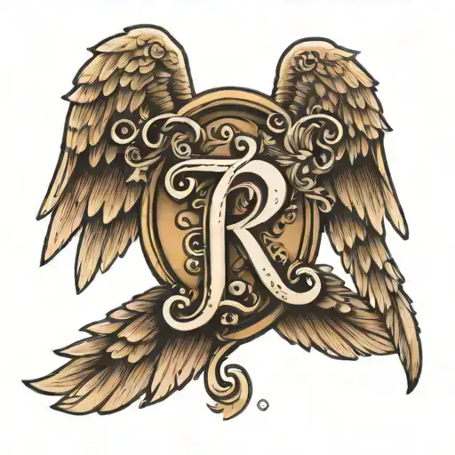 Angel Wings Letters R And T