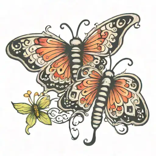 Mom And Daughter Butterfly's Girley