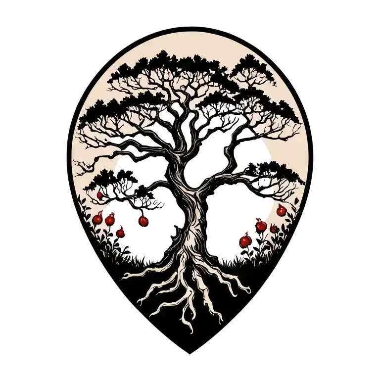 Arbutus Tree Family Tree Silhouette