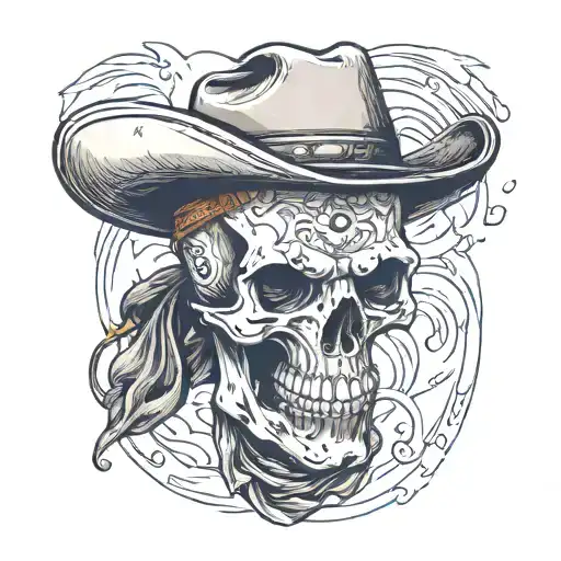 Skull With Price Tag On Cowboy Hat