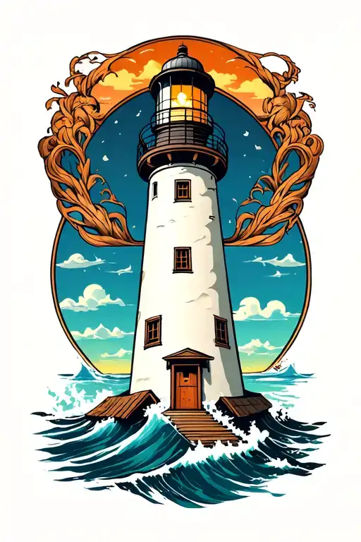 A Lighthouse With Intricate Carpentry Details Integrated Into The Design