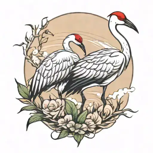 Two Sandill Crane Love You