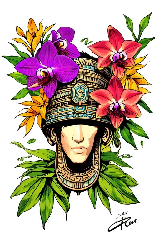 Honduras Mayan And Orchids Intertwined