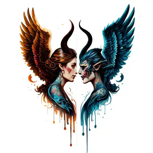 Angel And Demon Double Exposure