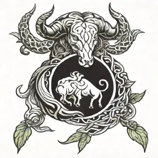 Cancer Taurus Leo Zodiac Symbol Intertwined