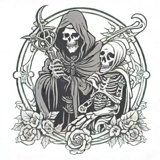 Grim Reaper Holding Baby