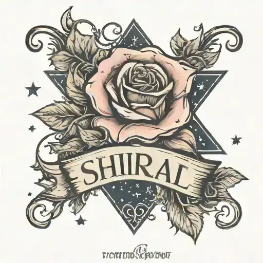 Shiraz Name With A Rose And A Star In The Sky As A Background