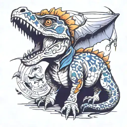 A Dinosaur That Has A Cat Head