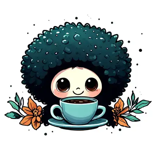 Soot Sprite Holding Coffee