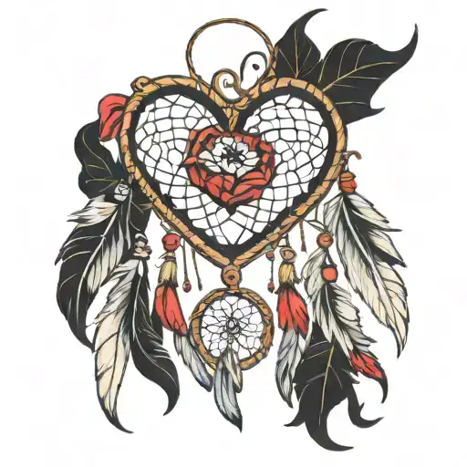 Laced Heart Shape Dreamcatcher Hanging