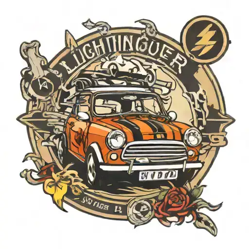 Mini Cooper Lightning Road Sign