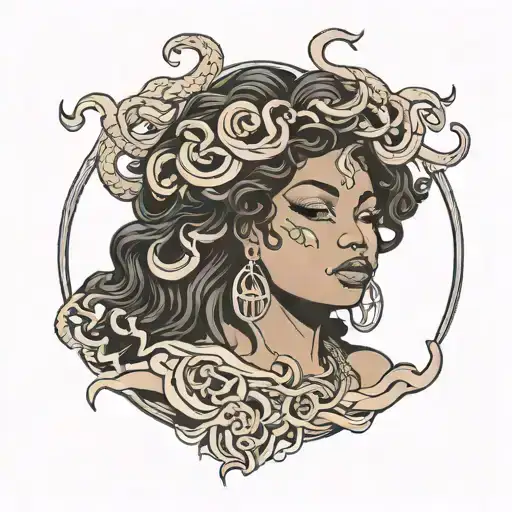 Plus Size Black Woman Medusa