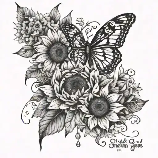 Cause She's Still My Little Girl' Lyrics Written With Sunflowers And Flowers