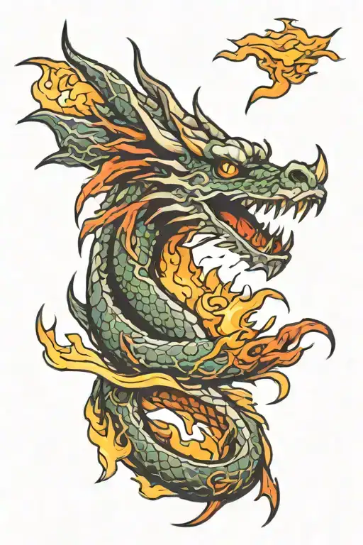 Calm Dragon Breathing Fire