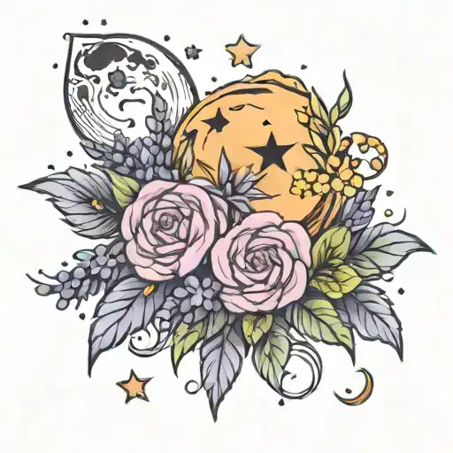 Stars Moon And Lavander