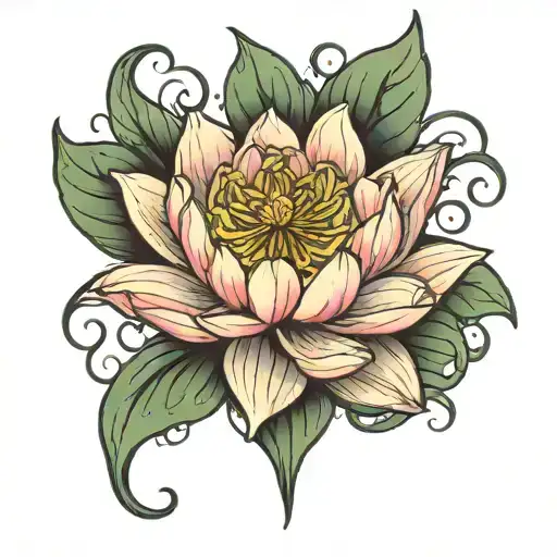 Angela With Water Lily Flower