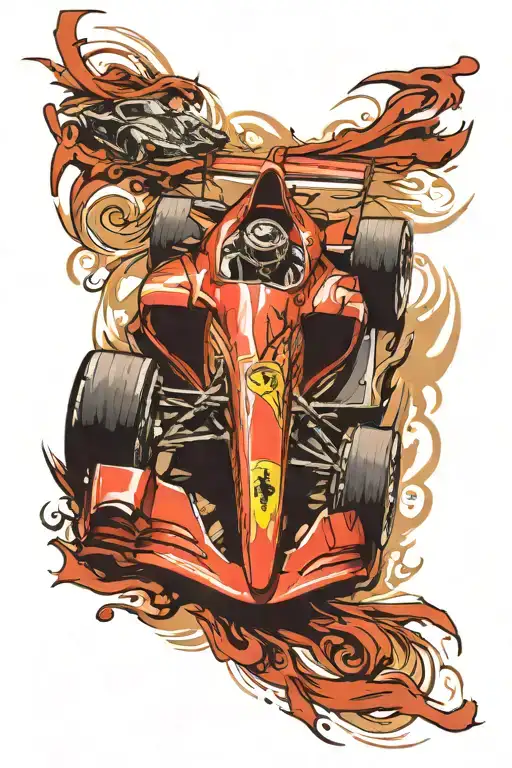 Ferrari Racing Car Speeding Past