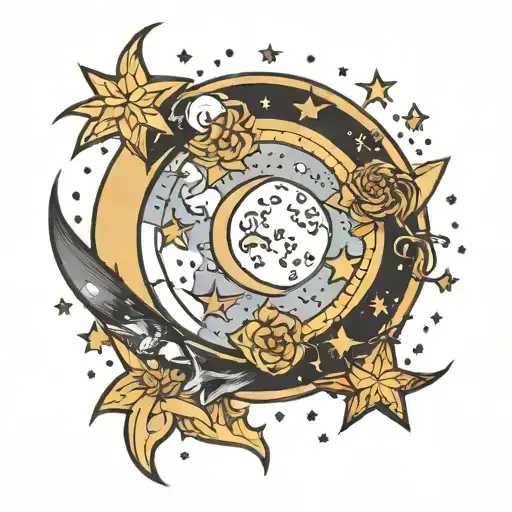 Cresent Moon And Stars