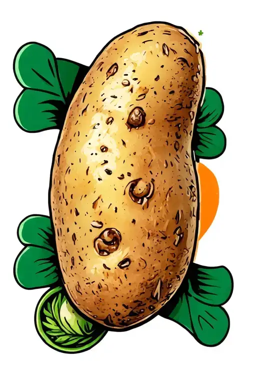 Potato With Irish Flag Colors
