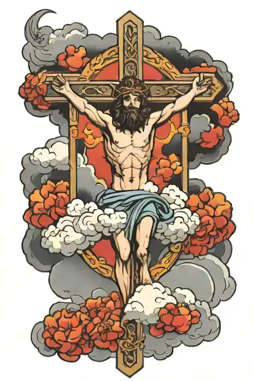 Clouds Surrounding Jesus Cross