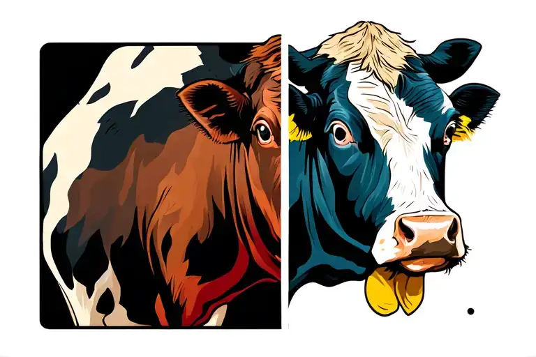 Half Cow Half Man Standing