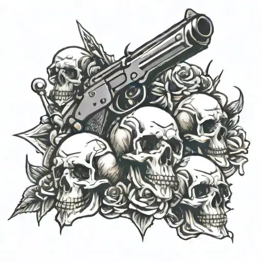 Gun And Skulls